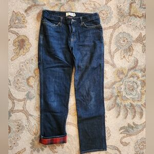 Carhartt Dark Blue Jeans with Red Plaid Lining